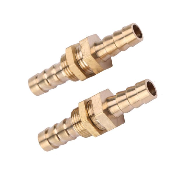2 stk. slangestuds messing skotrørfitting koblingsadapter (6mm)