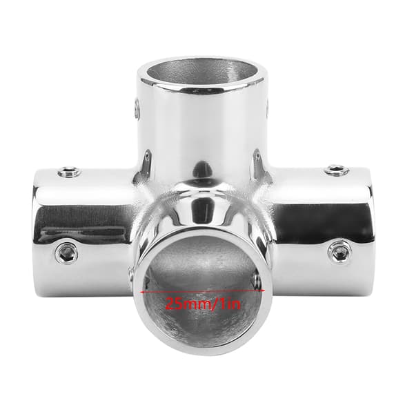 25 mm håndrækværkbeslag 316 rustfrit stål 4-vejs rund base hardware tilbehør