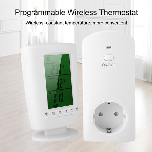 Smart WiFi-termostat och EU-uttag, 110-240V programmerbart hemuttag med APP-kontroll
