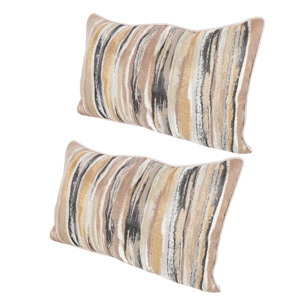 2PK Boho Chic Dekorative Pudebetræk i Polyester til Sofa, Senge og Stue, Sort Guld 50.8x30.5cm/20x12in