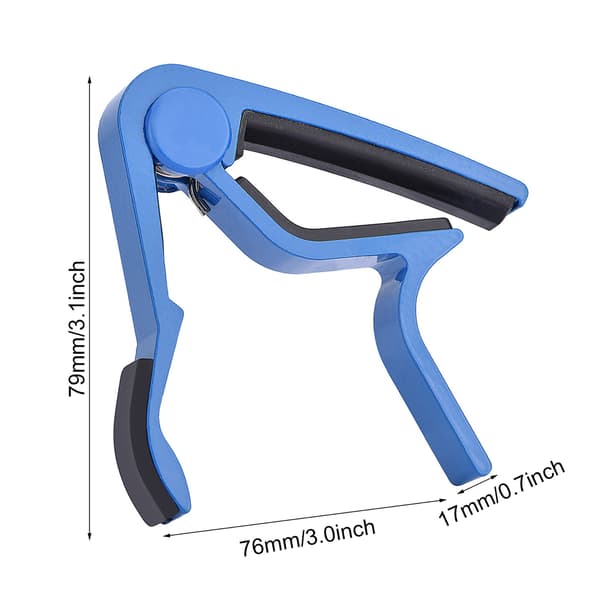 Quick-Release Tuning Capo & Clip Tuner til Akustisk Guitar, Blå, Bærbart Håndsæt