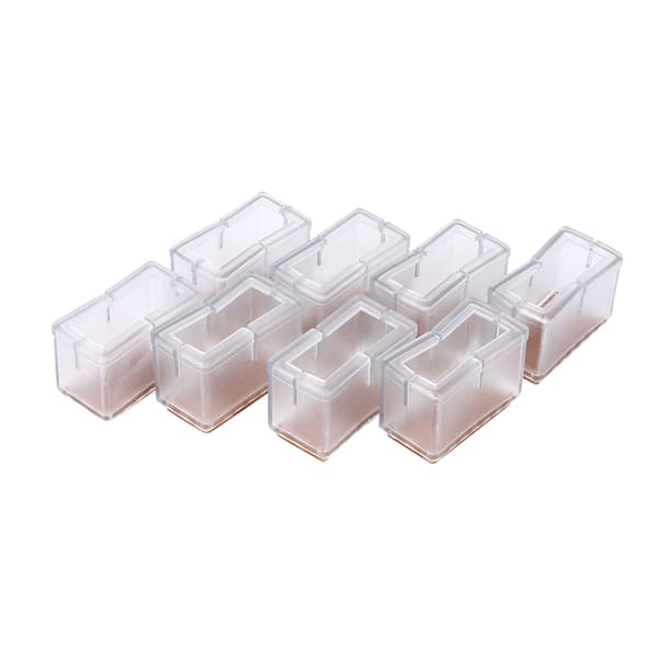 8 st / set stolsbensskydd rektangulära möbelbensskydd med gummisula (transparent)