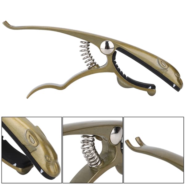 K72 Gitarr Capo Zinklegering Bronsfärgad Grodaformad Capo för Gitarr Ukulele Mandolin