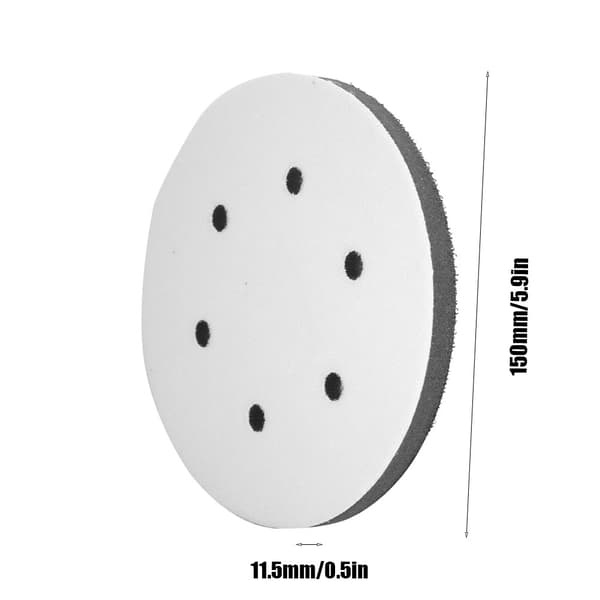 150 mm diameter blød buffer svampe-interfacepude til slibepuder (6 huller)