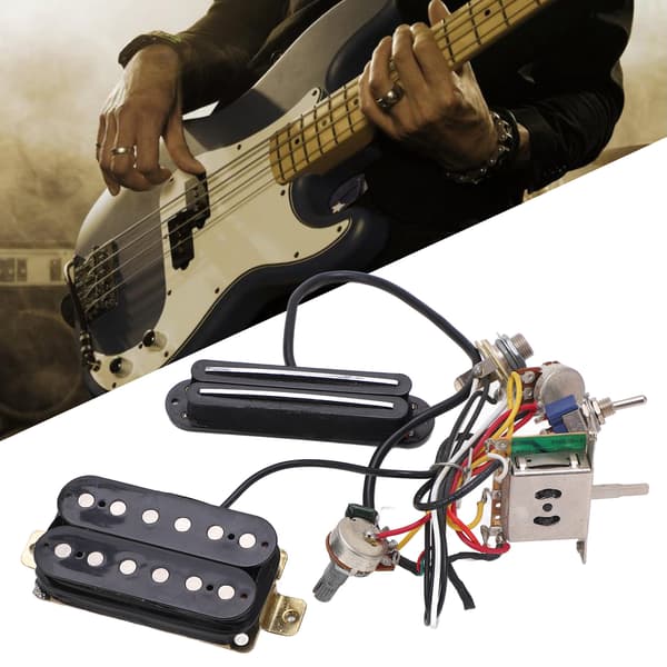 Gitarrkabelhärva Dubbel Rail Dubbel Spole Pickup Förkopplad Kabelkit Instrumentdelar