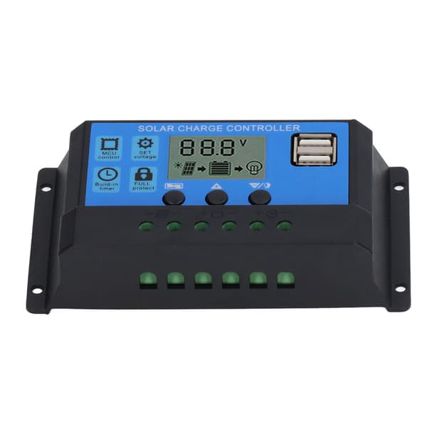 12V 24V Solpanel Controller PWM Fotovoltaisk Regulator LCD Display MPPT Soloplader 100A