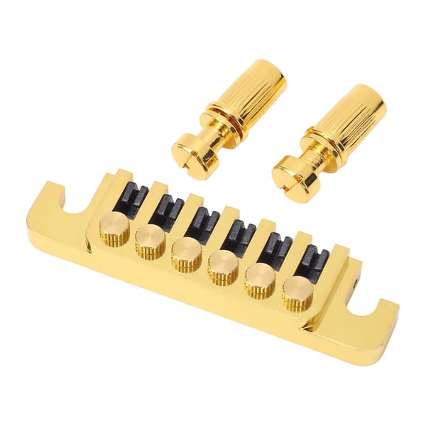 Guld Tvåvägs Wraparound Stall & Stränghållare passar Gibson LP EPI Elgitarr