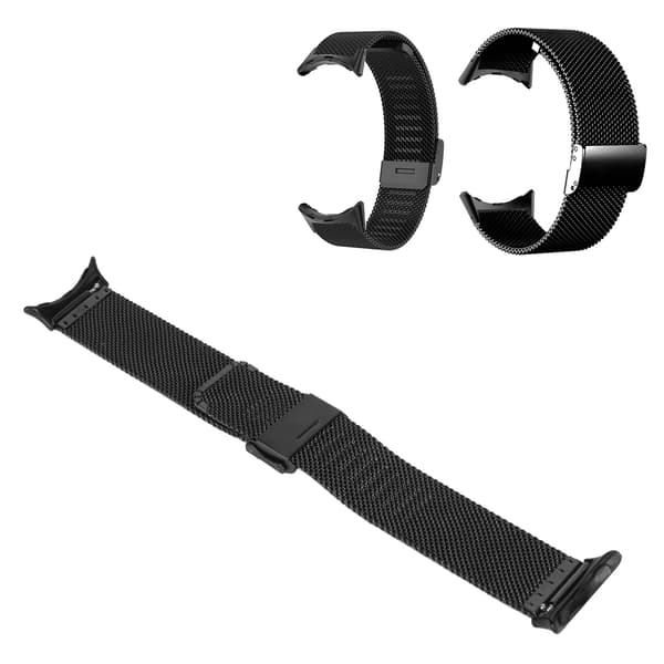 Magnetiske Mesh Loop-remme til Google Pixel Watch Band Justerbar Urrem i Rustfrit Stål Sort
