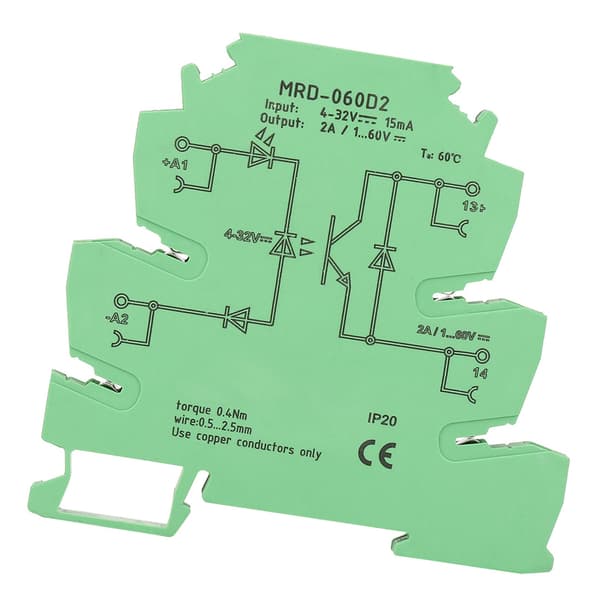 MRD-060D2 Ultratynd 6,2 mm Solid State Relæmodul Indgang 4-32VDC NO