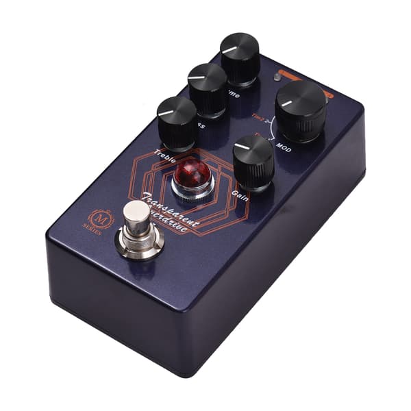 MOSKYAudio Overdrive Gitarr FX Pedal 4-lägesval & Vol/Bas/Diskant/Gain-rattar Kompakt Bärbar Digital Processor Elgitarr Transparent Drive