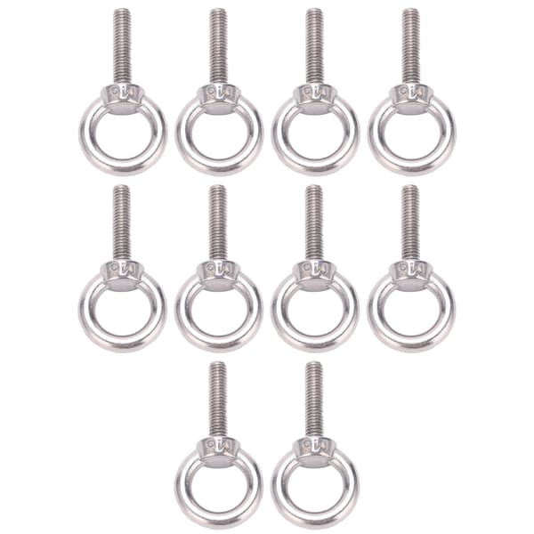 10 stk. øjebolt 304 rustfrit stål løfte rund ring skrue befæstelse hardware M6x25
