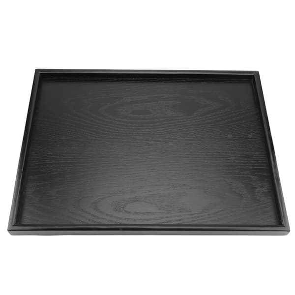 Rektangulär serveringsbricka i massivt trä för te, kaffe, snacks, mat, 35 x 24 cm