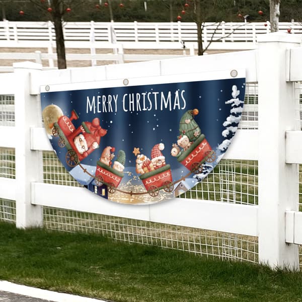 Julevifteformede flag udendørs flag døre hæng julepynt