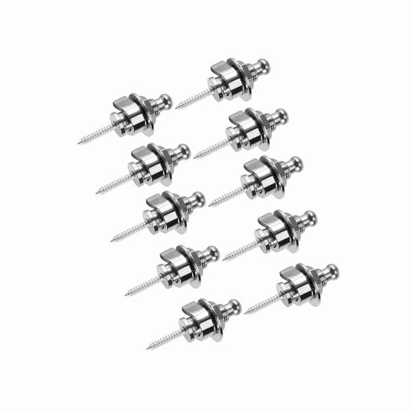 10 x Gitarr Metall Bas Remlås Antisladd Straplocks Tillbehör För Elgitarr (silver)
