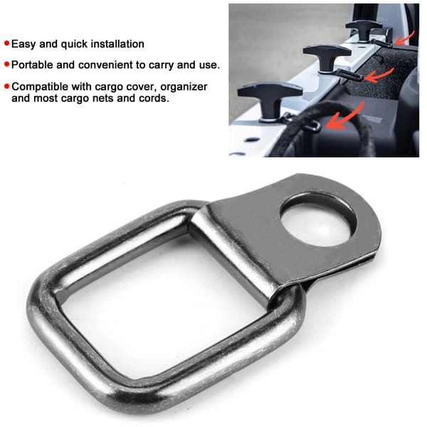 6 stk. foldbare D-ring-surringer passer til Jeep Wrangler JK 2007-2017 sort hardware