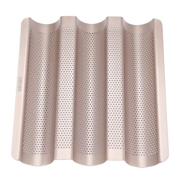 10 tommer fransk brødform Baguette bageplade perforeret 3-slids non-stick bageform