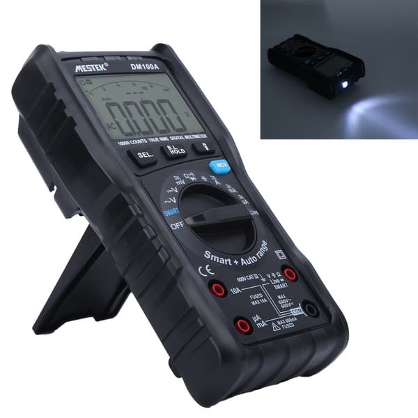 DM100A Digitalt Multimeter Ægte RMS Auto Range Voltmeter Amperemeter Ohm Tester 600V 10A
