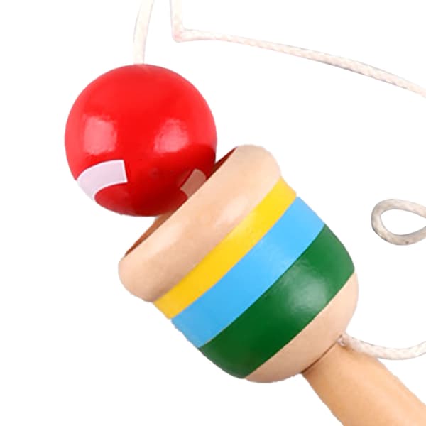 Mini träfångstboll koppfångstboll leksaker för traditionella spel tävlingsprogram dagismaterial röd