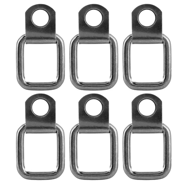 6 stk. foldbare D-ring-surringer passer til Jeep Wrangler JK 2007-2017 sort hardware