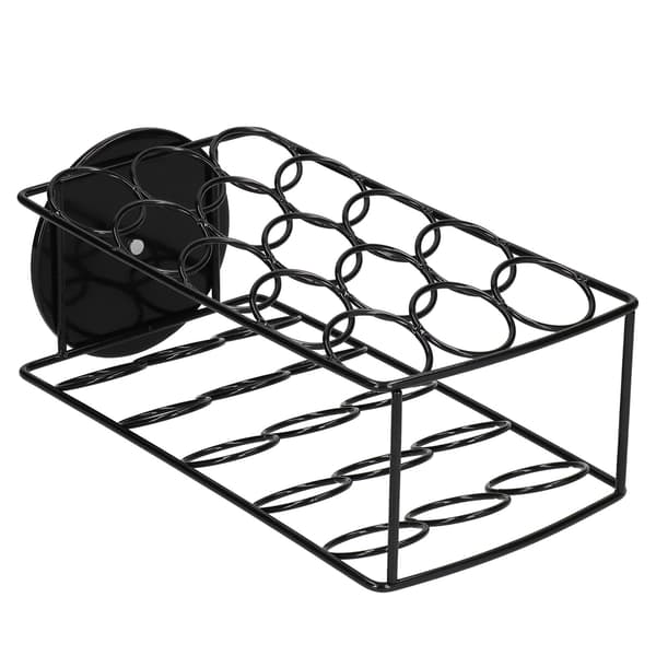 Roterende kaffekapselholder, metalstativ med 30 kapsler, solid sort kompakt organizer