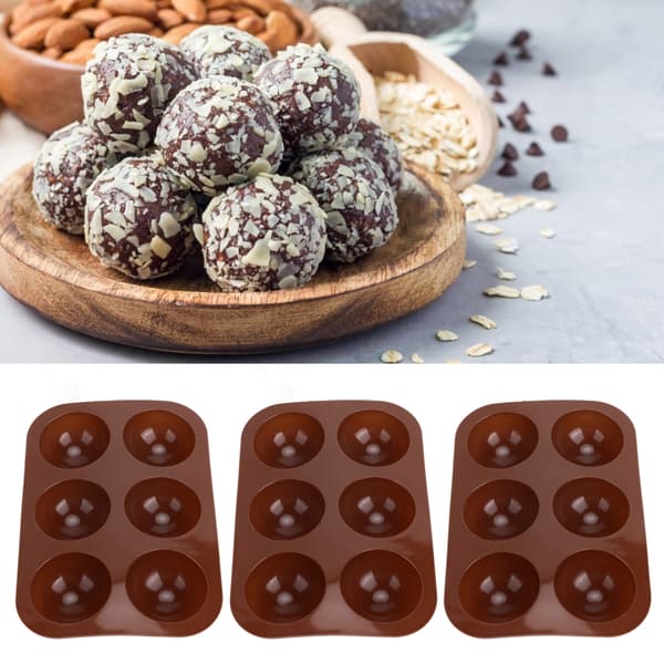 3 st 6-håls silikonbakform Halvsfär chokladbombsform för tårta pudding
