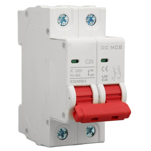DC Miniature Afbryder 6000A Brydeevne 2P Mini Afbryder til Solcelleanlæg DC1000V