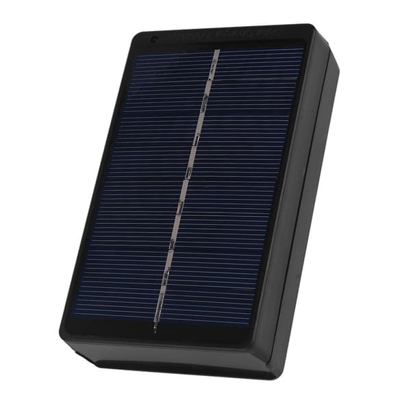 Bærbart 1W 4V solcellebatteriopladerkit med etui til AA- og AAA-genopladelige batterier, sort