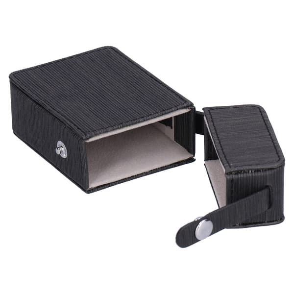 Lighter cigaretetui bærbart stribet PU-læder cigaret opbevaringspose organizer sort