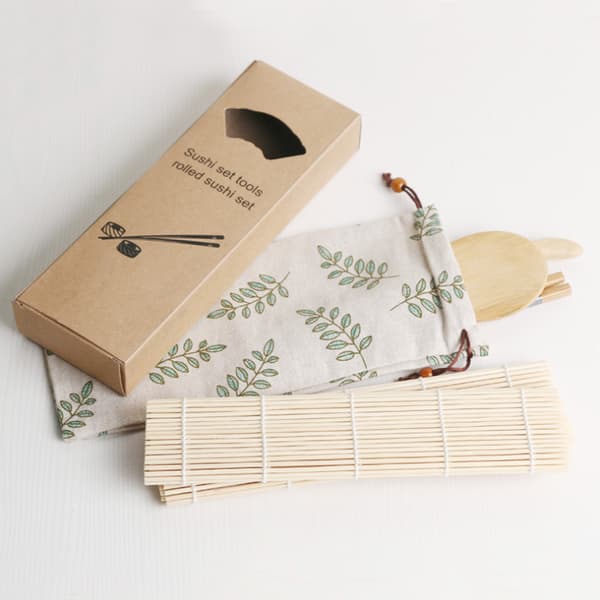 100% Bambu Sushi Kit Rullmattor Risspade Rispridare Ätpinnar