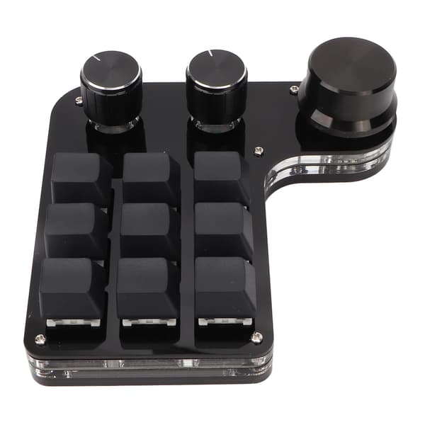 RGB Baggrundsbelyst Mini Makro Pad 9 Taster 3 Knapper Blå Switch USB Programmerbart Gaming & Kontor Tastatur