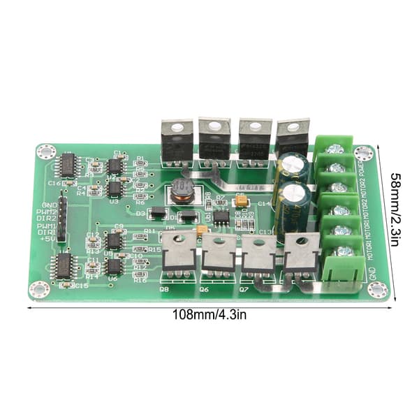 IRF3205 Dual Channel DC Motor Driver Board Module H-bro med bremsefunktion