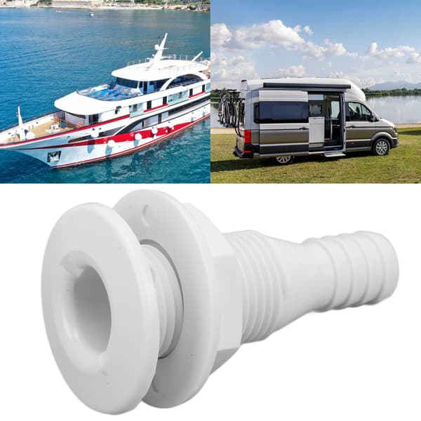 5/8\" ABS gennemføringsfitting lige slangeforbindelse til både, marinehvid