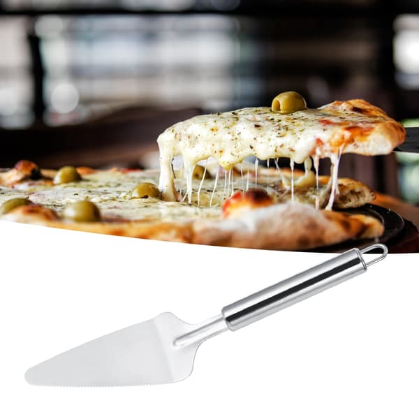 2 st multifunktionell triangulär pizzaskärare i rostfritt stål, spade, spatel, kökstillbehör