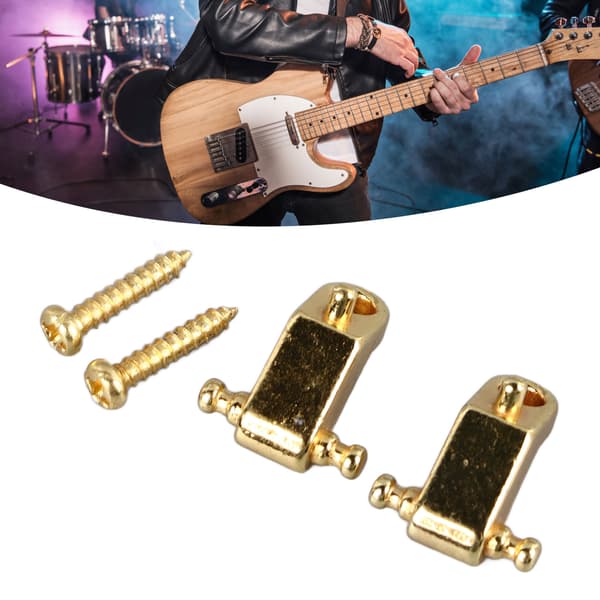 Elektrisk gitarr stränglås rullguide, reservdel i guldmetall för huvudmontering