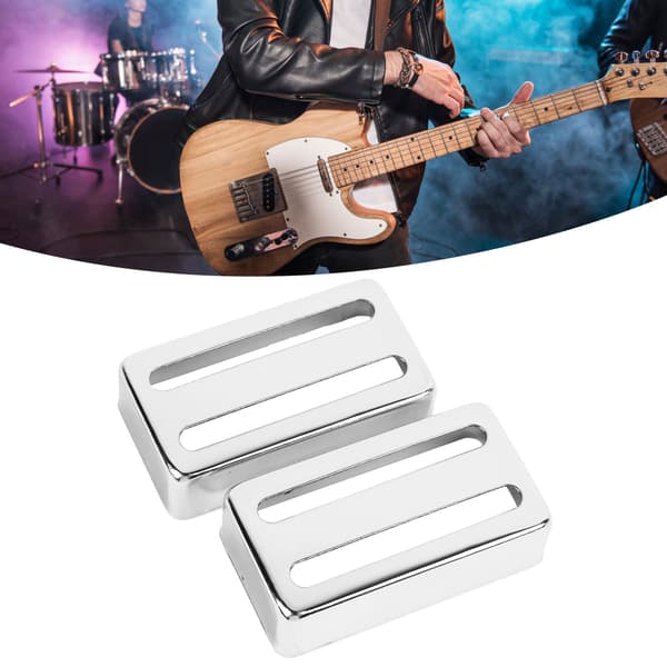 Silver Elgitarr Pickup-skydd 2-pack | Mässingskylning, Anti-rep & Rostfria Reservskal