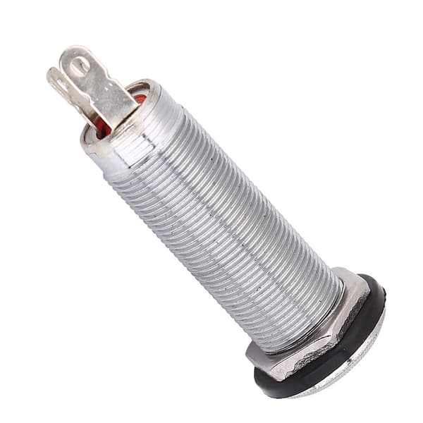 Gängad Barrel Output Jack Plug Socket Connector 1/4 tum för elgitarr och bas silver