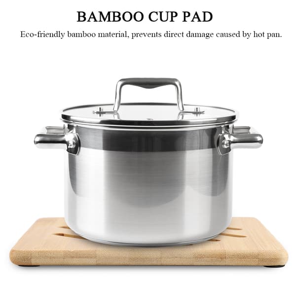 Bambu Kopp Gryta Diskunderlägg Värmebeständig Bordsmatta Placemat S
