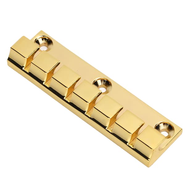 Guld 6-strängad gitarr fast stall enkel montering robust metall elgitarrstallbyte med 1 stall och 3 skruvar