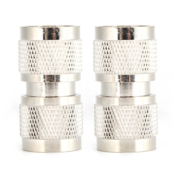 2-pack 50 Ohm N-typ hane till hane rak adapter i mässing