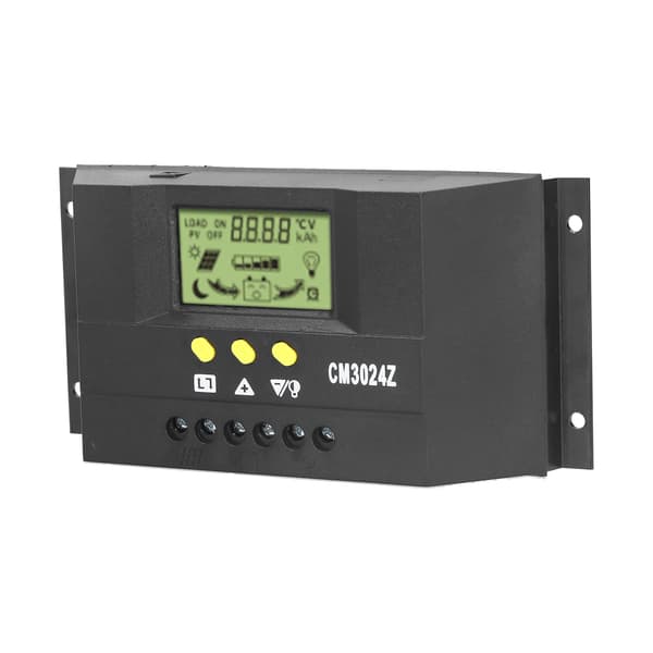 CM3024Z PWM Solar Charge Controller LCD-skærm Solpanel Intelligent Regulator 12V 24V30A