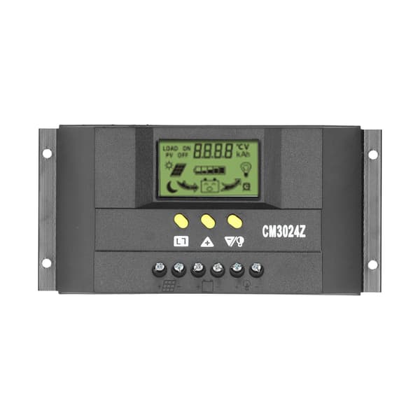 CM3024Z PWM Solar Charge Controller LCD-skærm Solpanel Intelligent Regulator 12V 24V30A