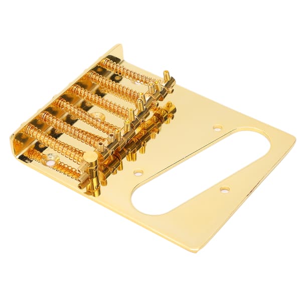 6-sadel gitarrstall med enkelspolig pickup-plats för TL Telecaster elgitarr, guld