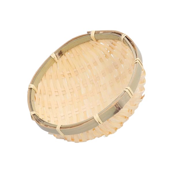 Fruktkorg Handvävd Bambu Mini Multifunktionell Robust Serveringskorgbricka för Vardagsrum Kök 13x4cm