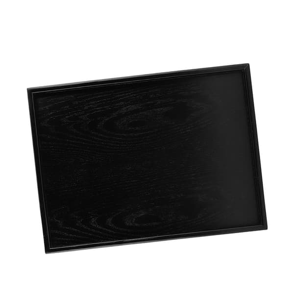Rektangulär form massivt trä te kaffe snacks mat måltider serveringsbricka tallrik brickor 40 x 30 cm