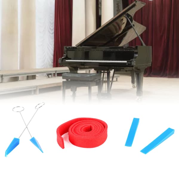 Pianostämningsset 2 pinnar 2 triangulära gummidämpare 1 ullfiltlist Pro pianovårdsverktyg