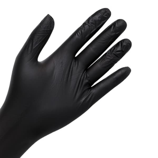 100 STK PVC Madhandsker, Høj Elasticitet Sort Medium, Engangs Beskyttelseshandsker til Rengøring & Catering