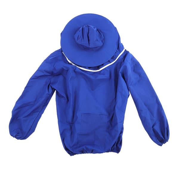 Blå Polyester Biodlarjacka Rund Slöja Ventilerad Skyddande Trädgårdskläder 1st
