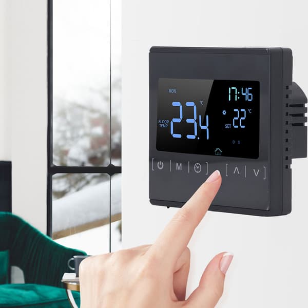 Programmerbar Digital Termostat Smart Touch Skærm Hjemmetermostat til Sveddampningsrum AC85V til 250V