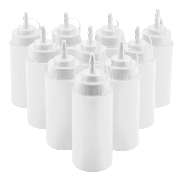 460 ml 10 stk. / sæt plastikkrydderidispenser til sauce, olie, fløde, eddike (hvid)