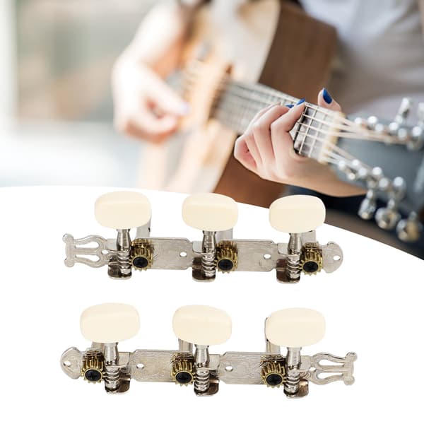 2st Gitarrsträngstämskruvar Metallplast för Klassisk Gitarr med 8 Skruvar Stabil Enkel Montering Rostfri Elegant